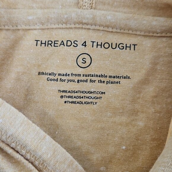 Threads For Thought Hoodie Women's S Golden Wheat Long Sleeve Slubby Cotton NEW - Picture 8 of 16